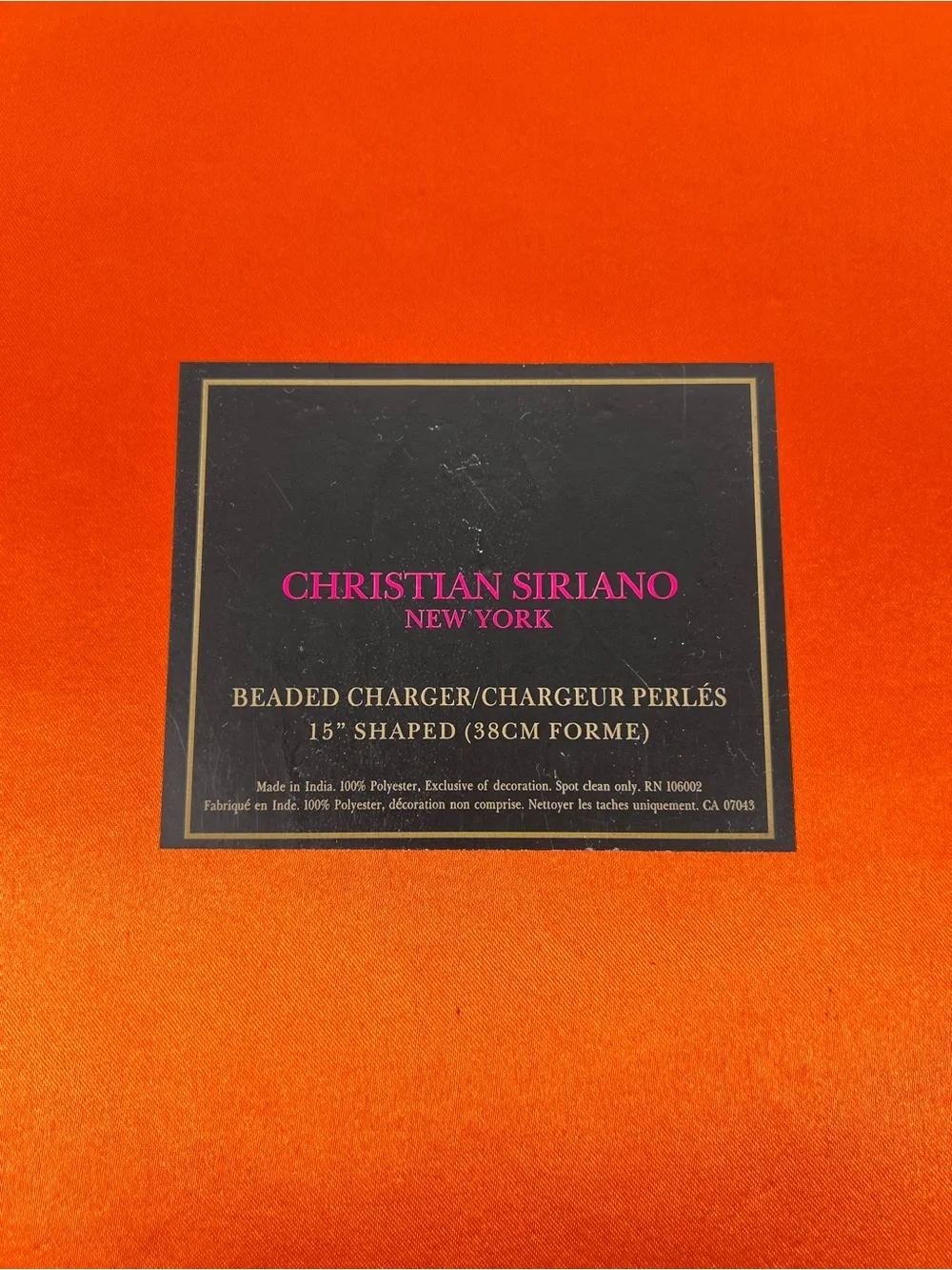 Christian Siriano Halloween Jack-O'-Lantern Beaded Placemats Orange Black 2 NEW